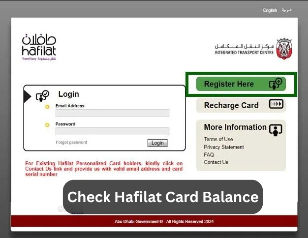 Check Hafilat Card Balance
